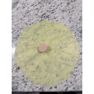 Charles Viancin Paris Silicone Lid Cover Lily Pad Yellow Pink Handle 10" Stove